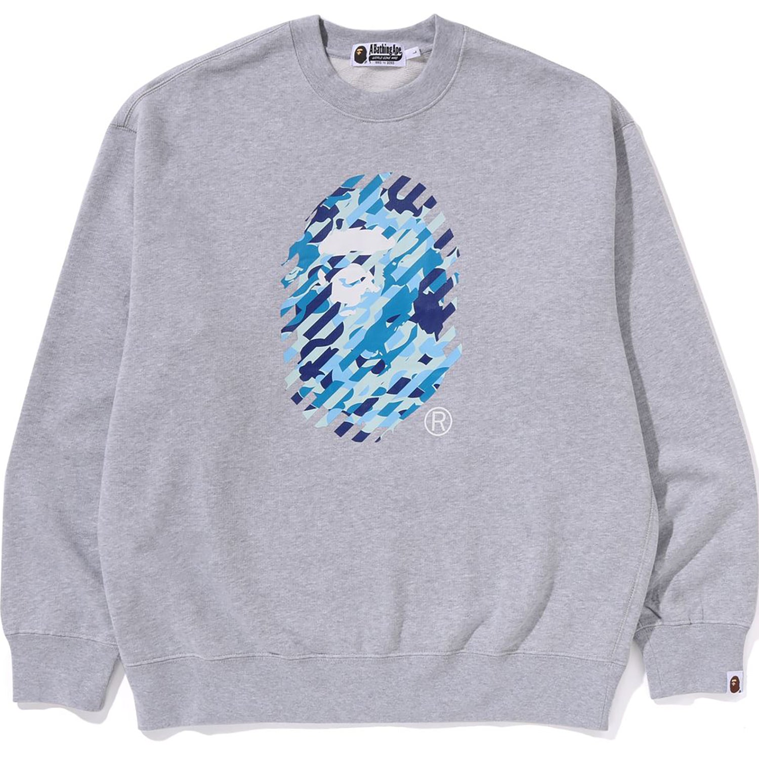 BAPE ABC CAMO APE HEAD RELAXED FIT CREWNECK SWEATSHIRT MENS