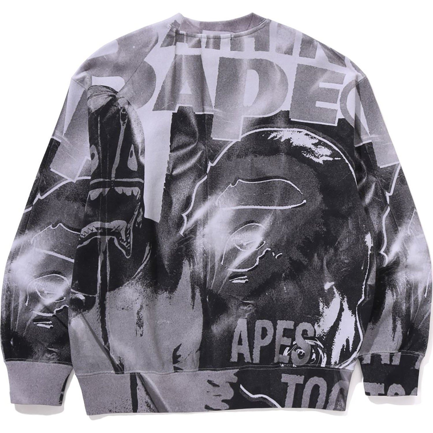 BAPE OVERPRINT RELAX FIT CREWNECK SWEATSHIRT MENS