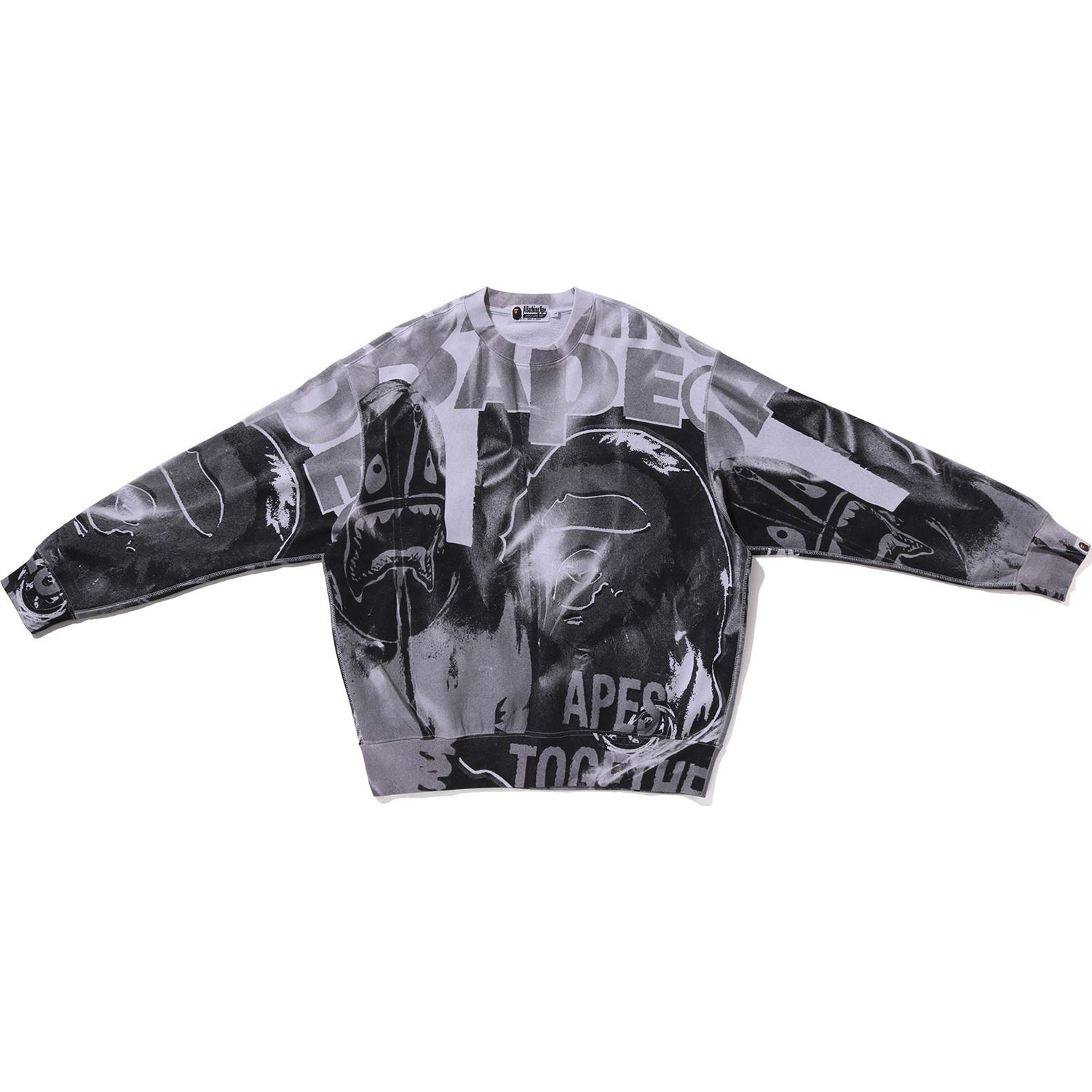 BAPE OVERPRINT RELAX FIT CREWNECK SWEATSHIRT MENS