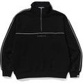 BAPE COLLEGE MONOGRAM LOGO HALF ZIP RELAX FIT CREWNECK SWEATSHIRT MENS