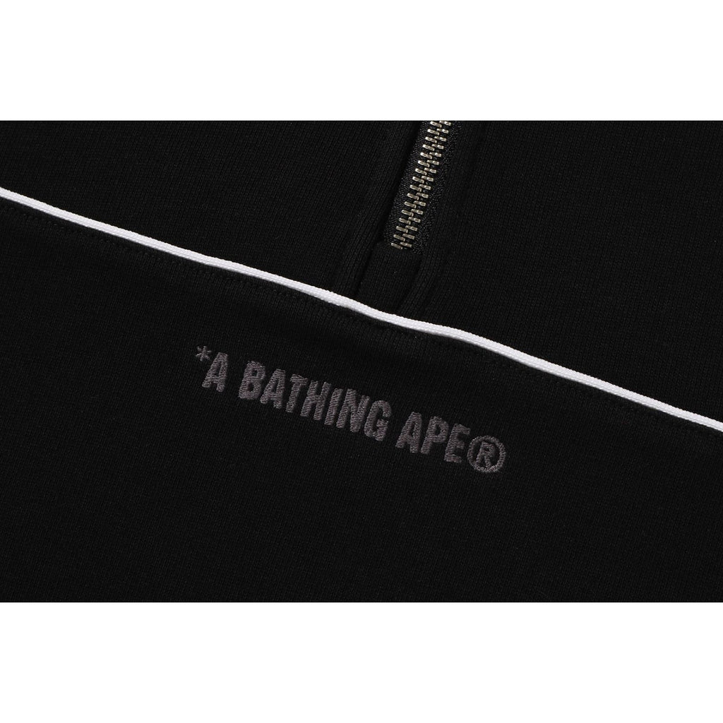 BAPE COLLEGE MONOGRAM LOGO HALF ZIP RELAX FIT CREWNECK SWEATSHIRT MENS