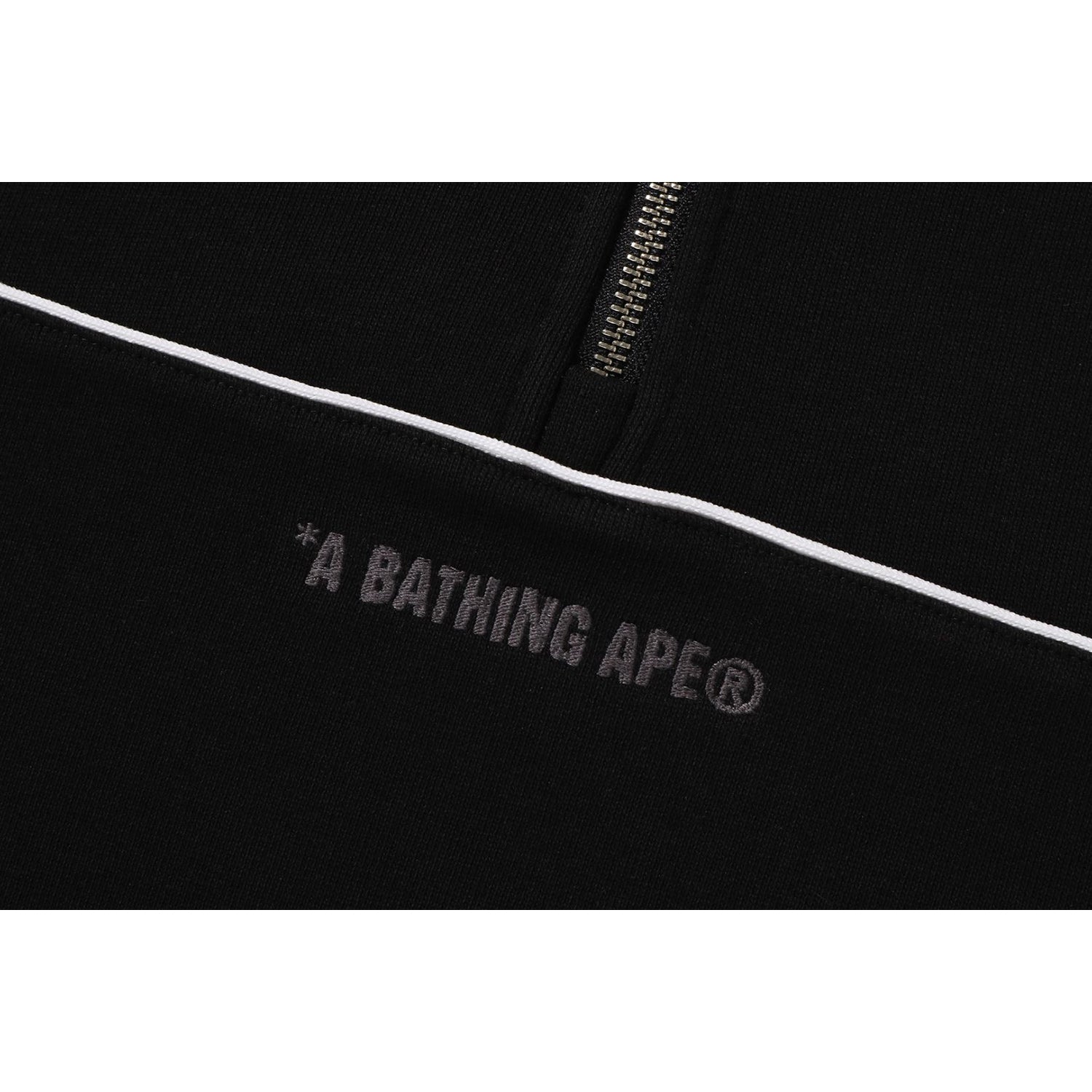 BAPE COLLEGE MONOGRAM LOGO HALF ZIP RELAX FIT CREWNECK SWEATSHIRT MENS