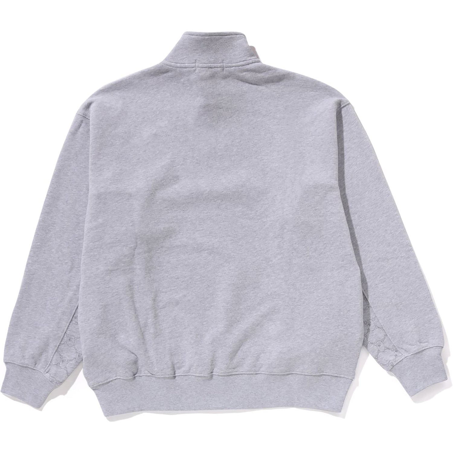 BAPE COLLEGE MONOGRAM LOGO HALF ZIP RELAX FIT CREWNECK SWEATSHIRT MENS