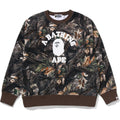 BAPE TREE EDGE CAMO COLLEGE RELAXED FIT CREWNECK MENS