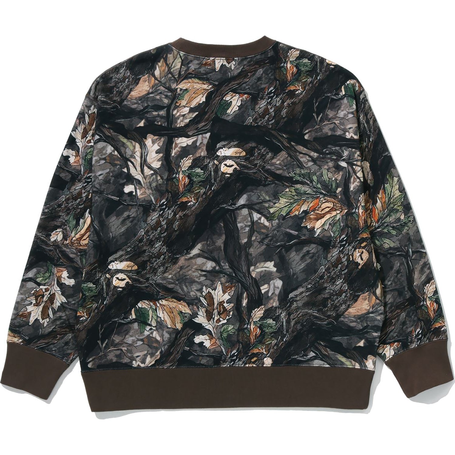BAPE TREE EDGE CAMO COLLEGE RELAXED FIT CREWNECK MENS
