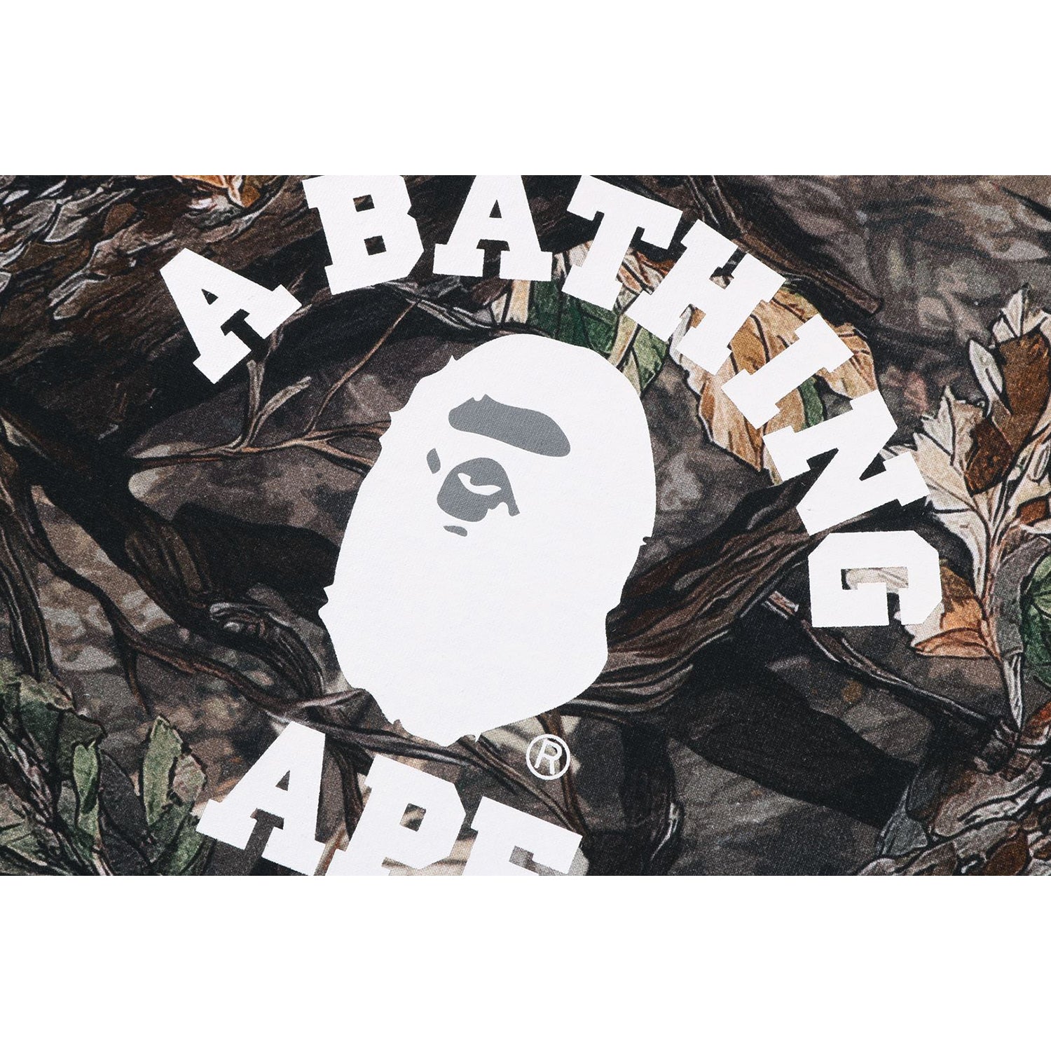 BAPE TREE EDGE CAMO COLLEGE RELAXED FIT CREWNECK MENS