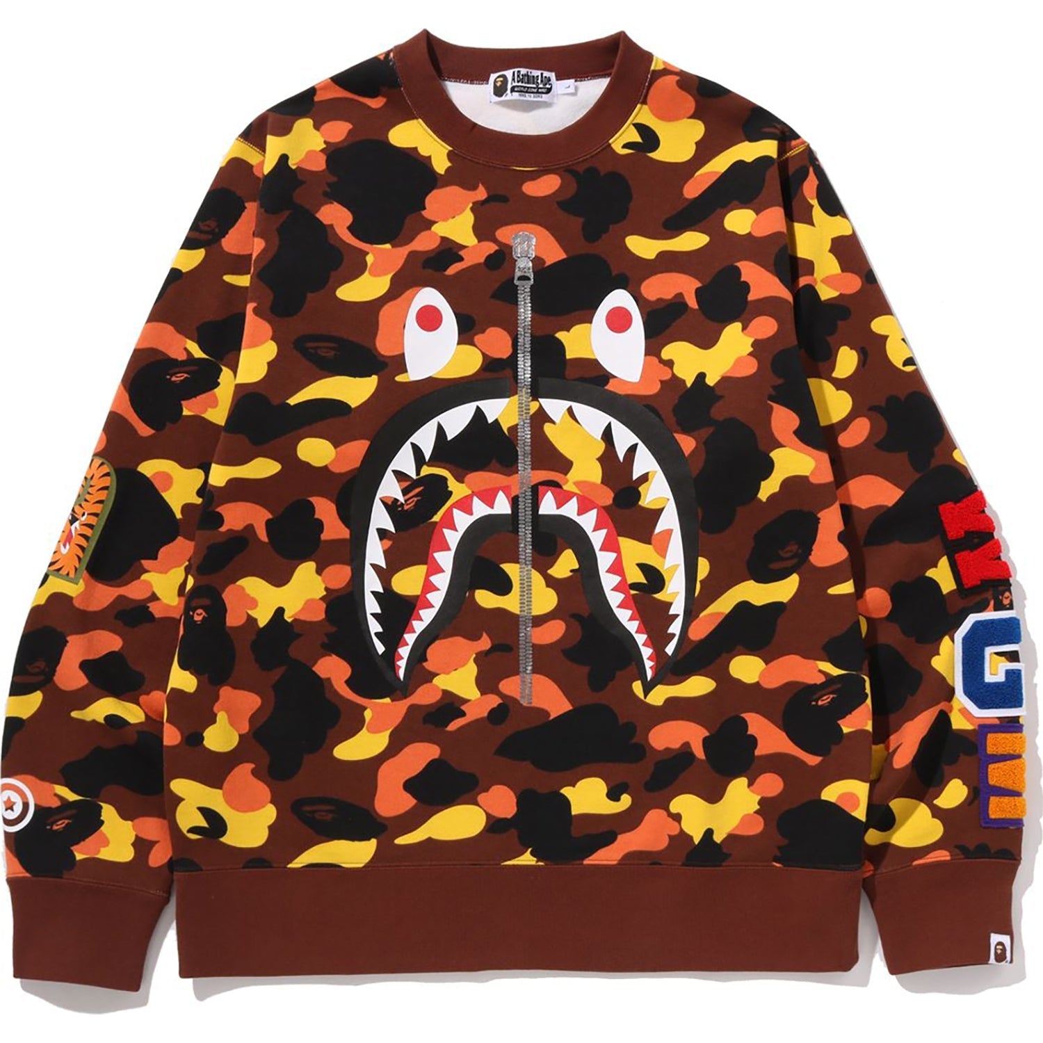 BAPE 1ST CAMO SHARK CREWNECK SWEATSHIRT MENS