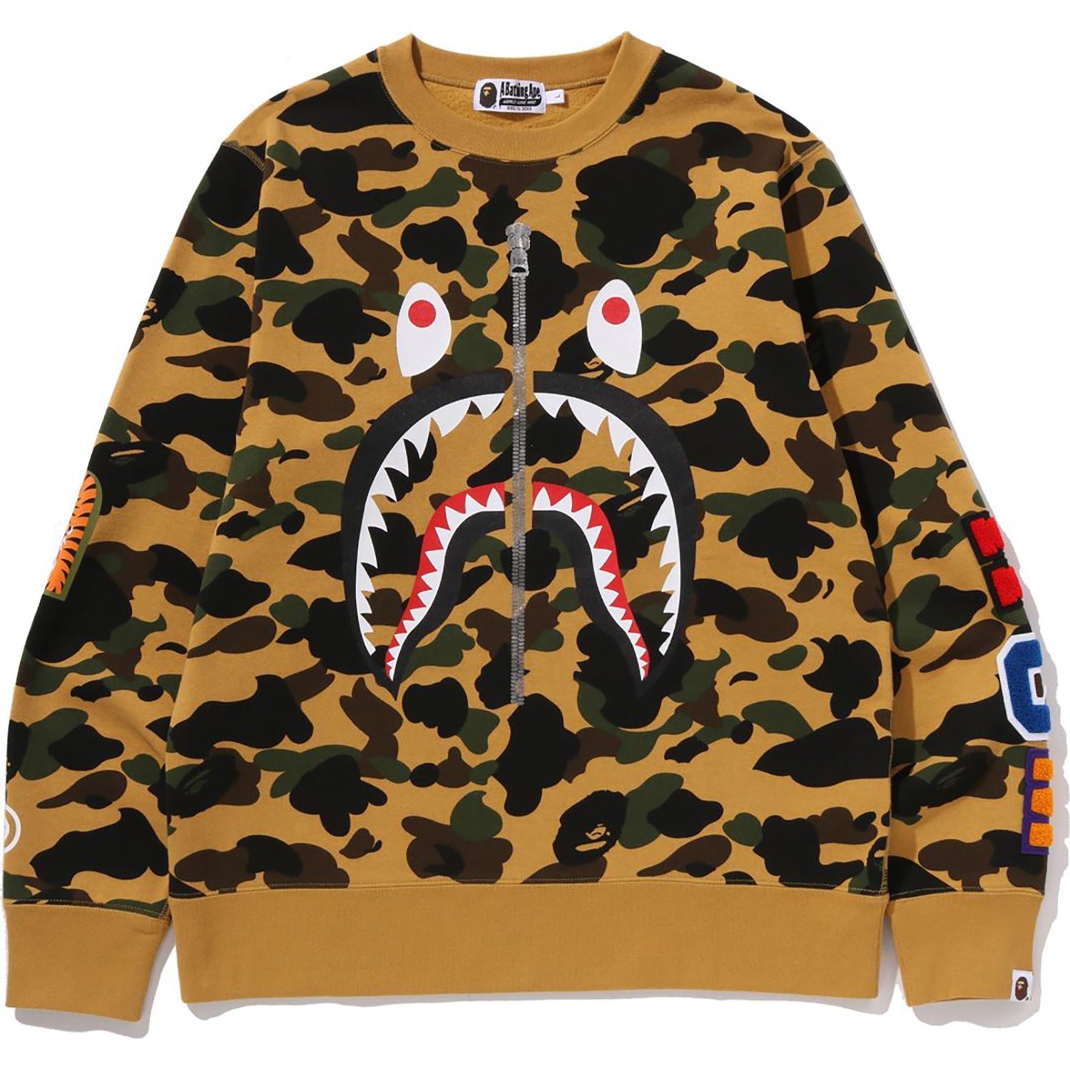 BAPE 1ST CAMO SHARK CREWNECK SWEATSHIRT MENS