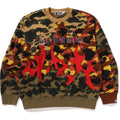 BAPE 1ST CAMO UPCYCLED RELAXED FIT CREWNECK SWEATSHIRT MENS
