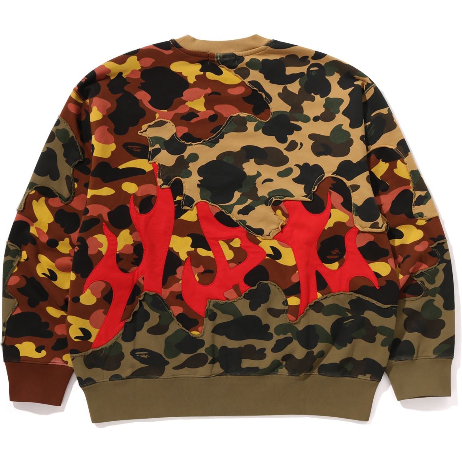 BAPE 1ST CAMO UPCYCLED RELAXED FIT CREWNECK SWEATSHIRT MENS