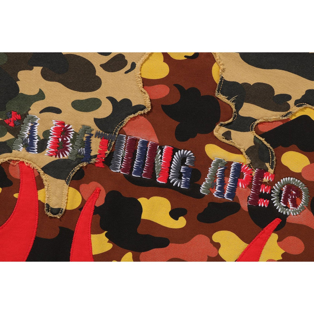 BAPE 1ST CAMO UPCYCLED RELAXED FIT CREWNECK SWEATSHIRT MENS