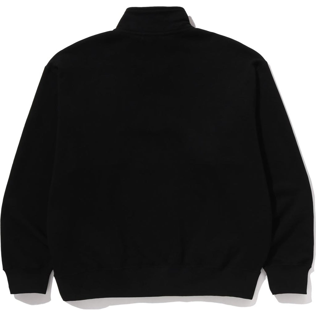 BAPE COLLEGE HALF ZIP RELAXED FIT CREWNECK SWEATSHIRT MENS