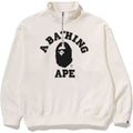 BAPE COLLEGE HALF ZIP RELAXED FIT CREWNECK SWEATSHIRT MENS