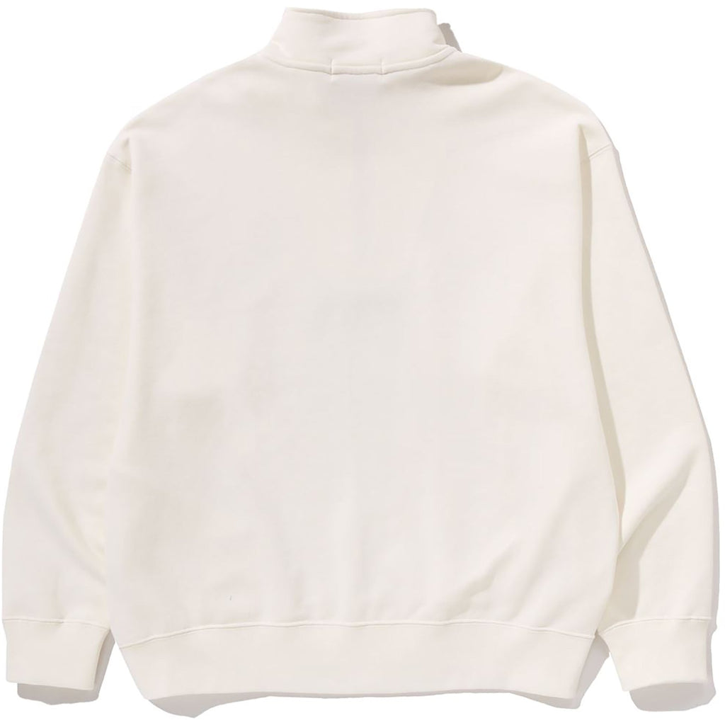 BAPE COLLEGE HALF ZIP RELAXED FIT CREWNECK SWEATSHIRT MENS