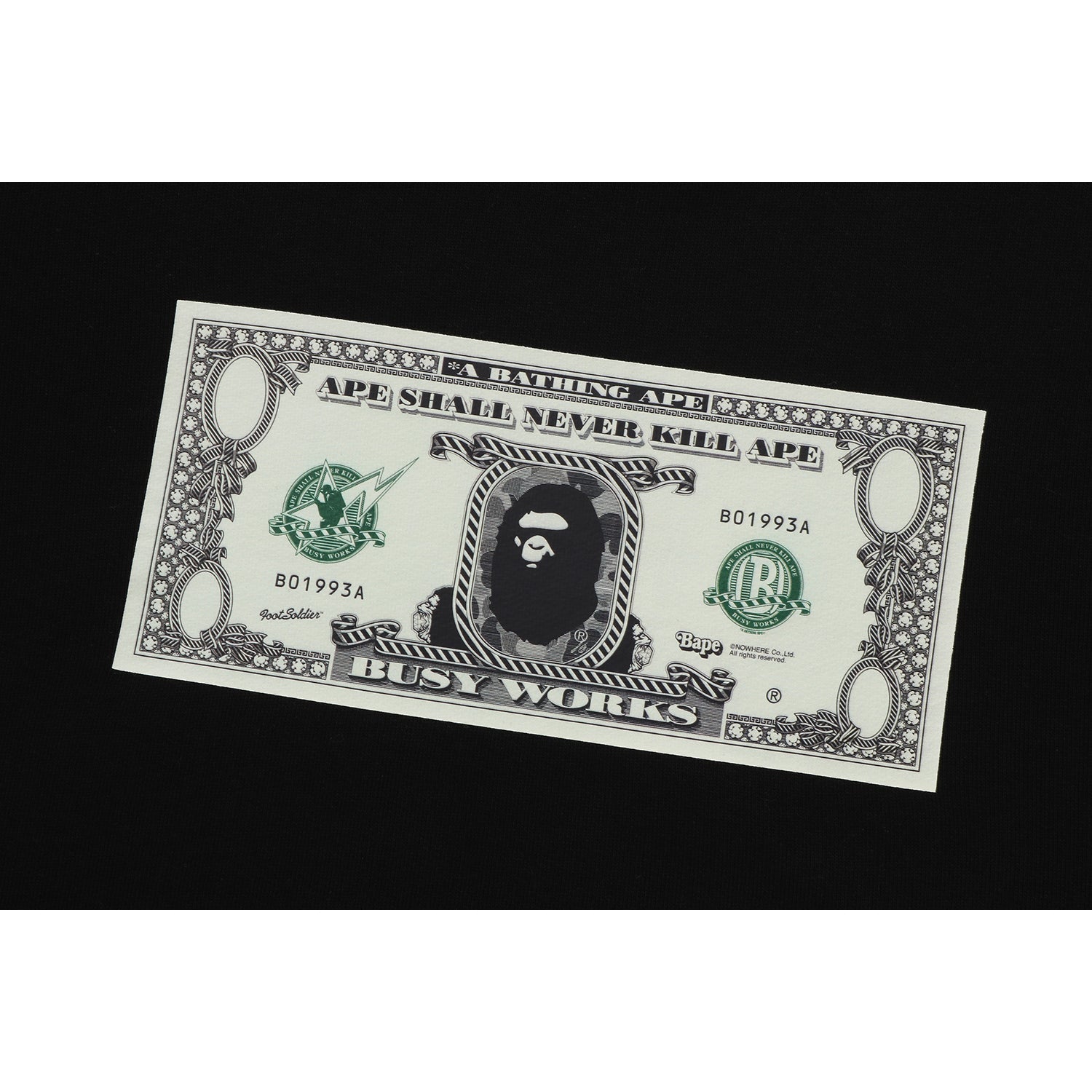BAPE BANKNOTE RELAXED FIT CREWNECK SWEATSHIRT MENS