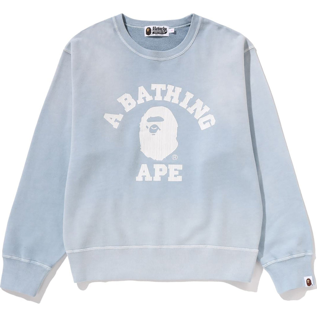 BAPE VINTAGE WASHED COLLEGE CREWNECK SWEATSHIRT LADIES
