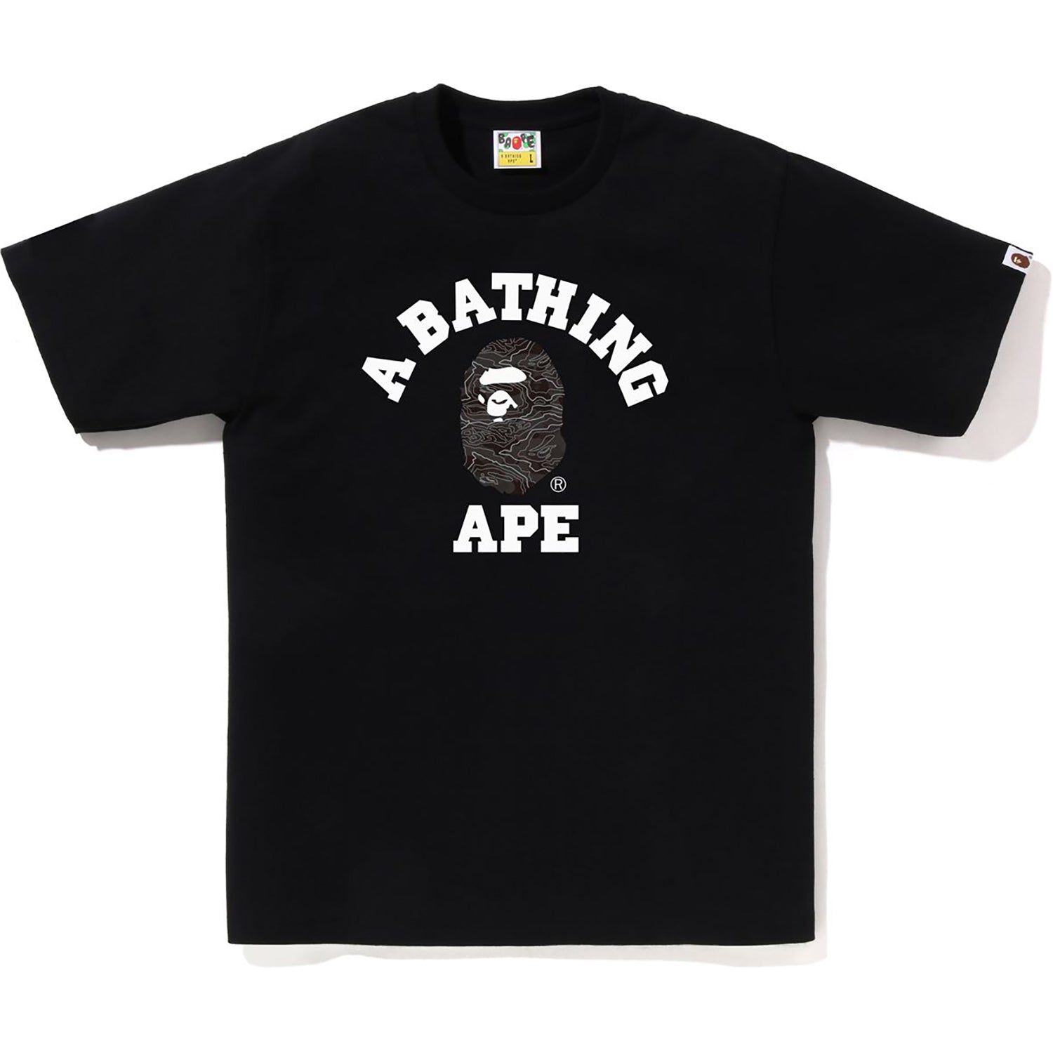 BAPE LAYERED LINE CAMO COLLEGE TEE MENS