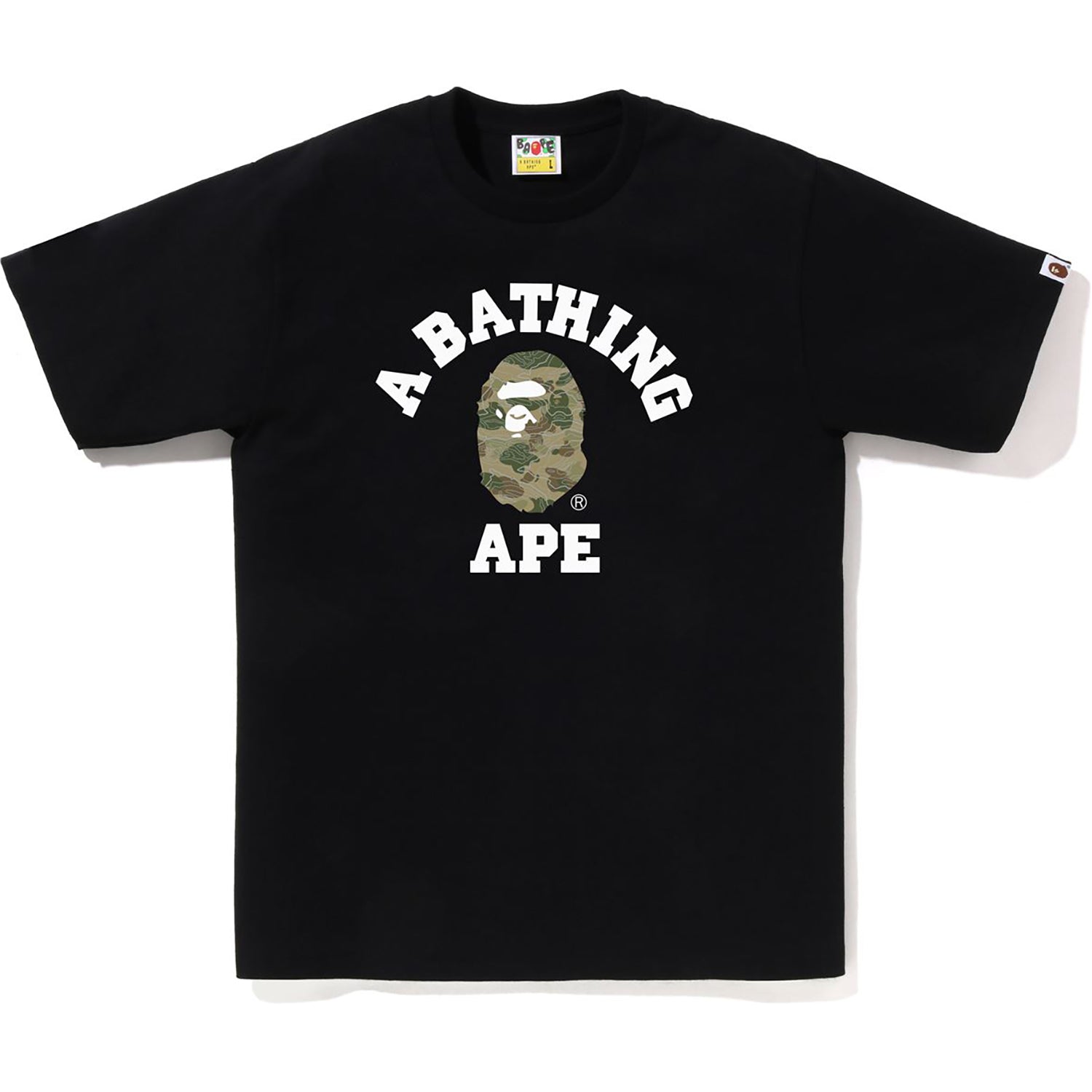 BAPE LAYERED LINE CAMO COLLEGE TEE MENS