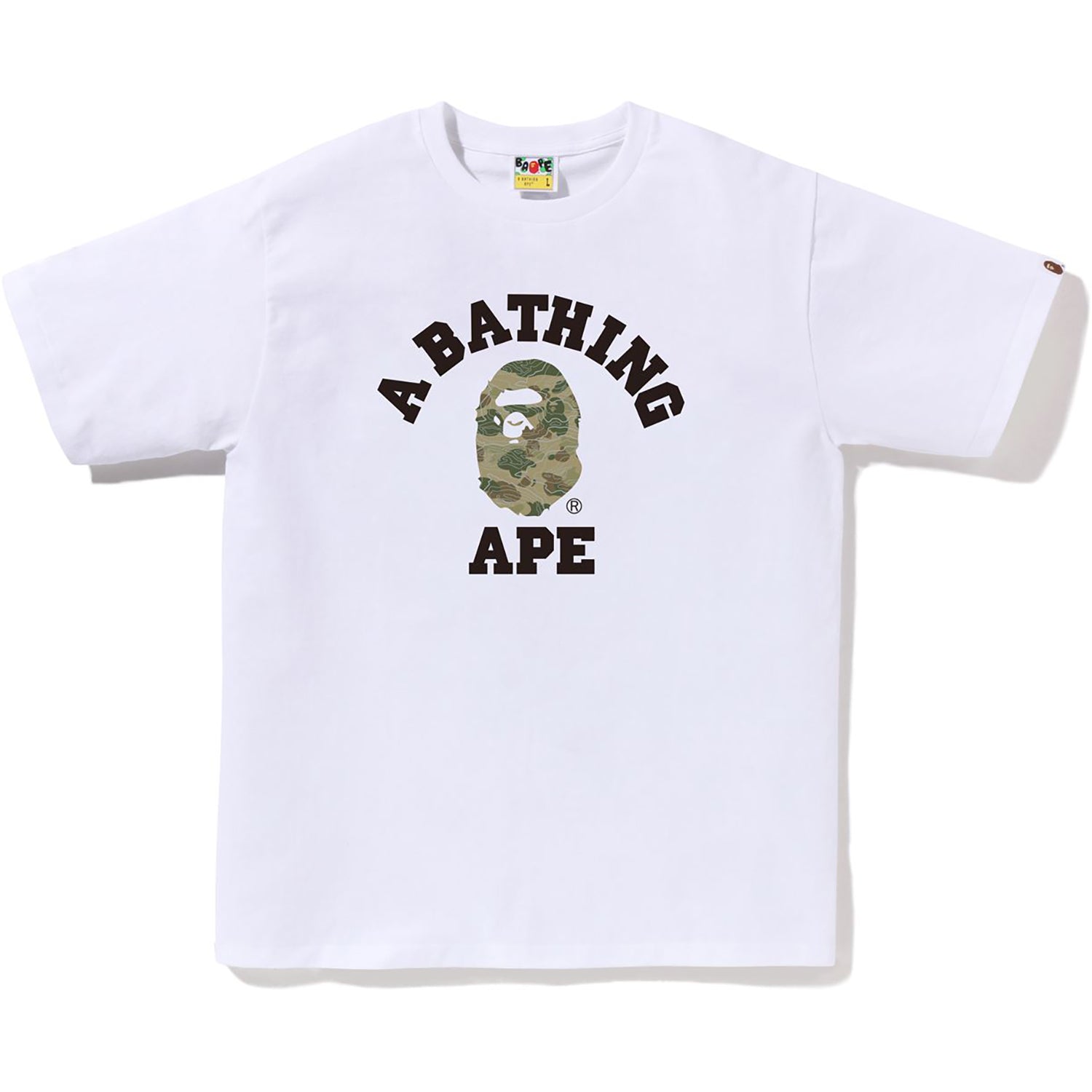 BAPE LAYERED LINE CAMO COLLEGE TEE MENS