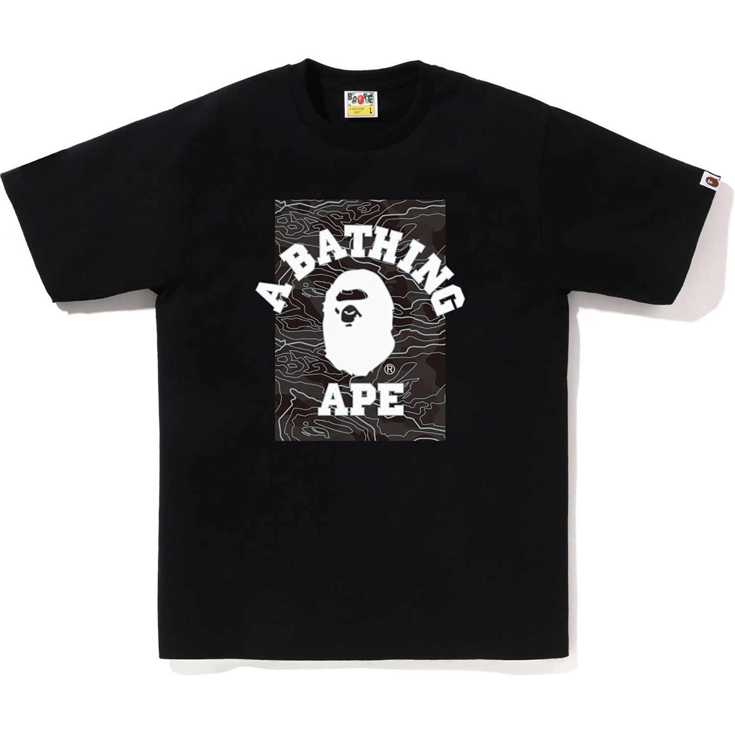 BAPE LAYERED LINE CAMO ON COLLEGE TEE MENS