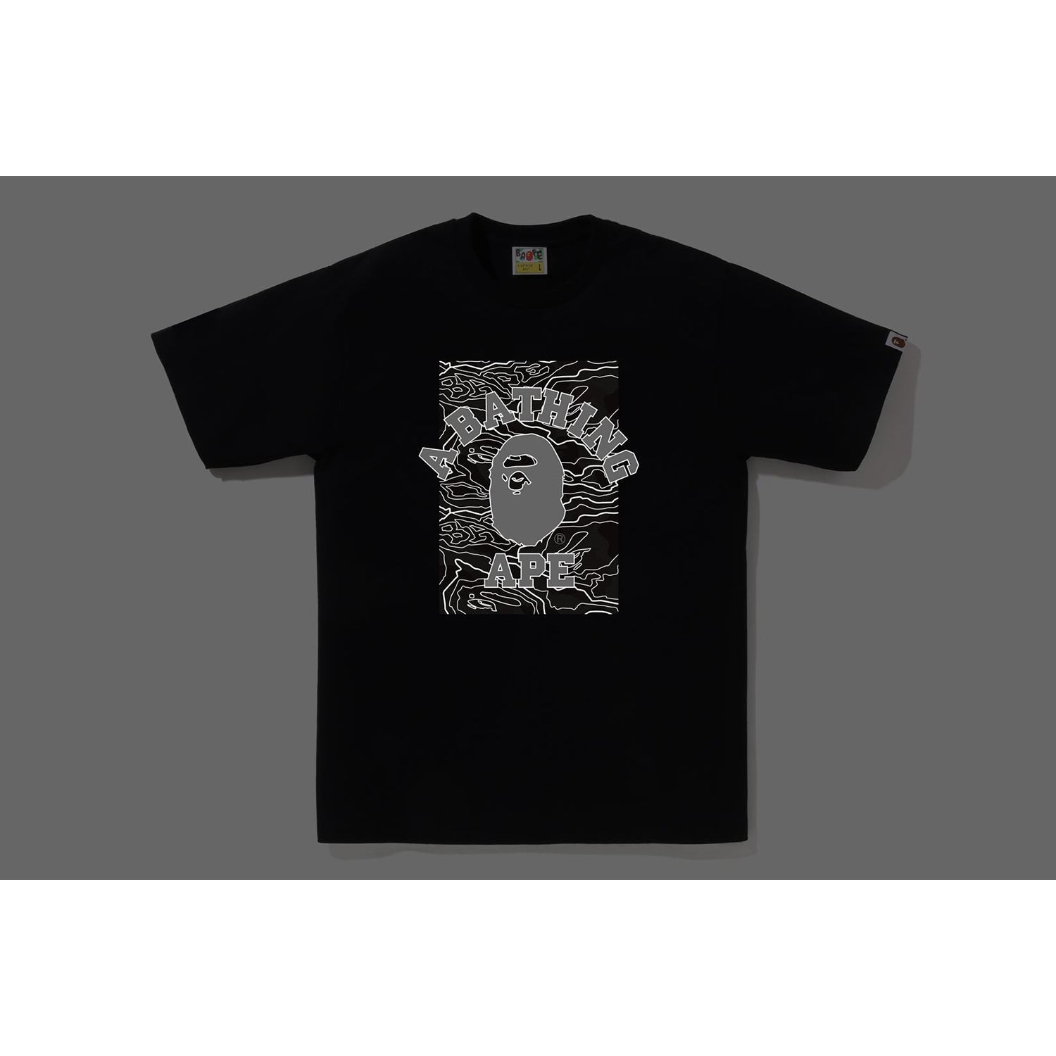 BAPE LAYERED LINE CAMO ON COLLEGE TEE MENS