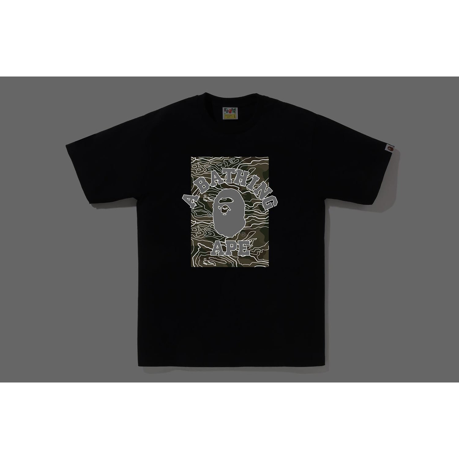 BAPE LAYERED LINE CAMO ON COLLEGE TEE MENS