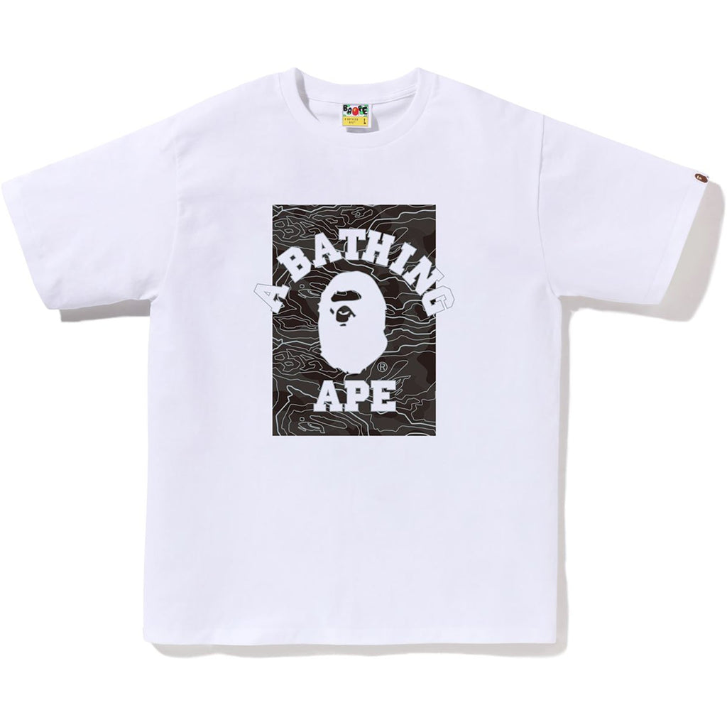 BAPE LAYERED LINE CAMO ON COLLEGE TEE MENS