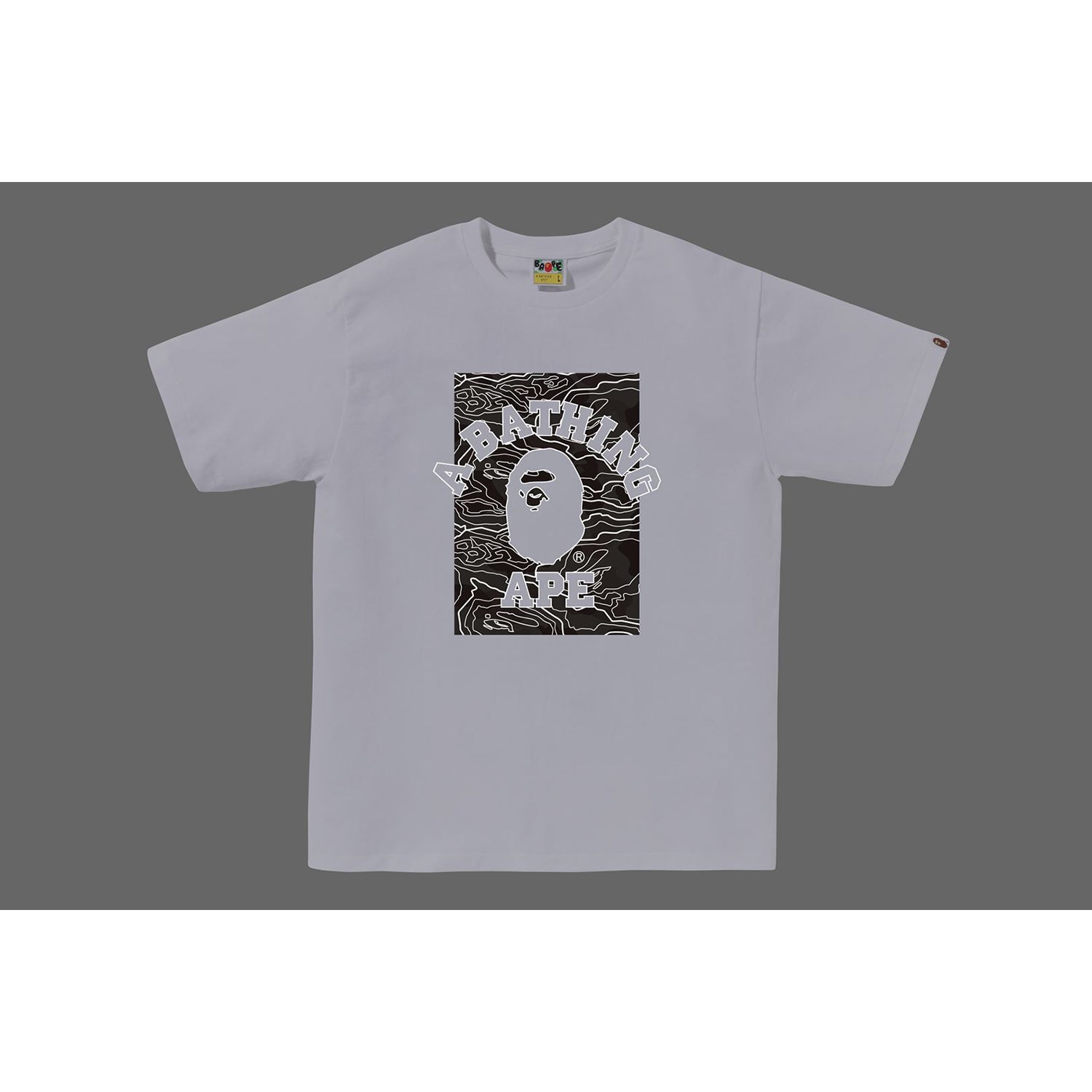 BAPE LAYERED LINE CAMO ON COLLEGE TEE MENS