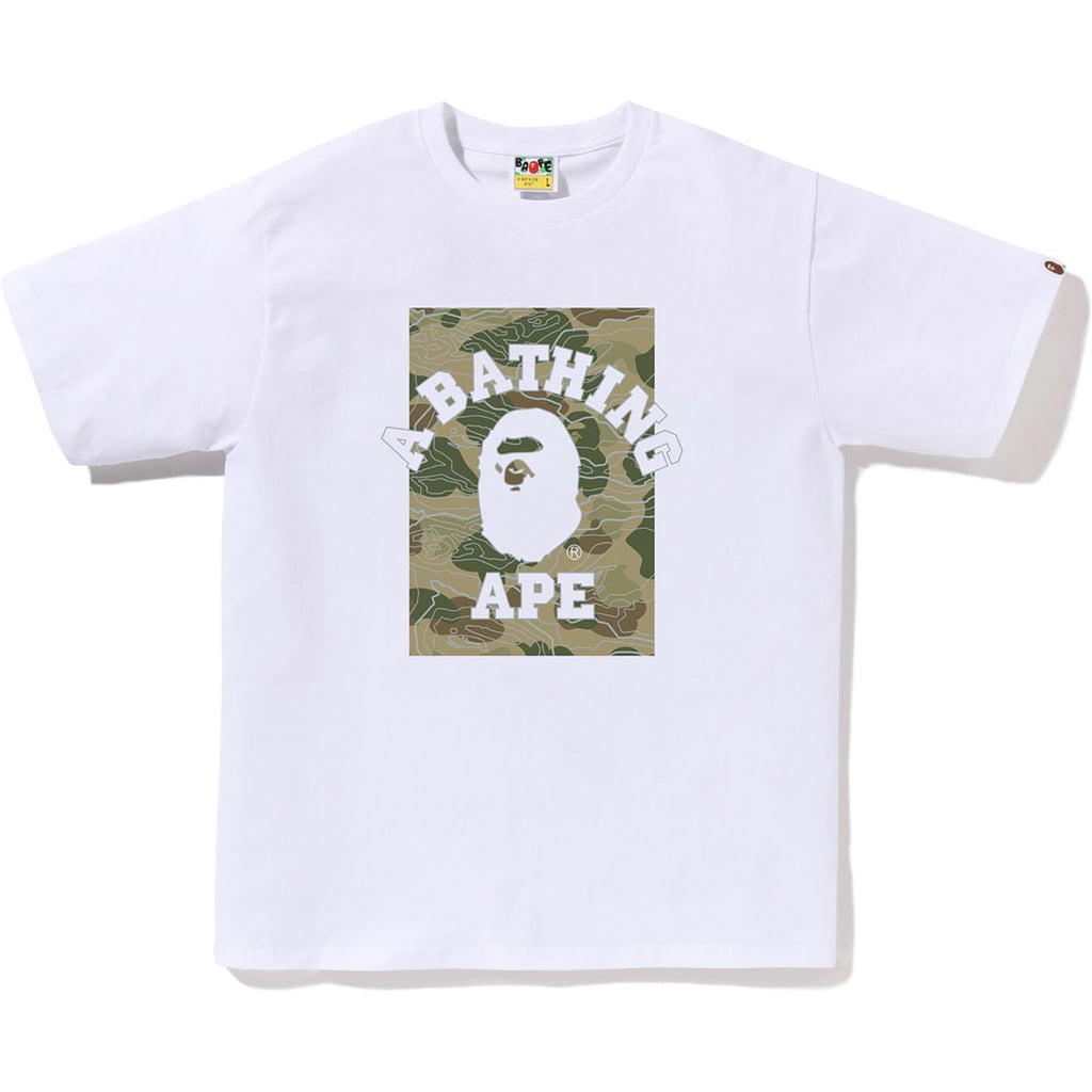 BAPE LAYERED LINE CAMO ON COLLEGE TEE MENS