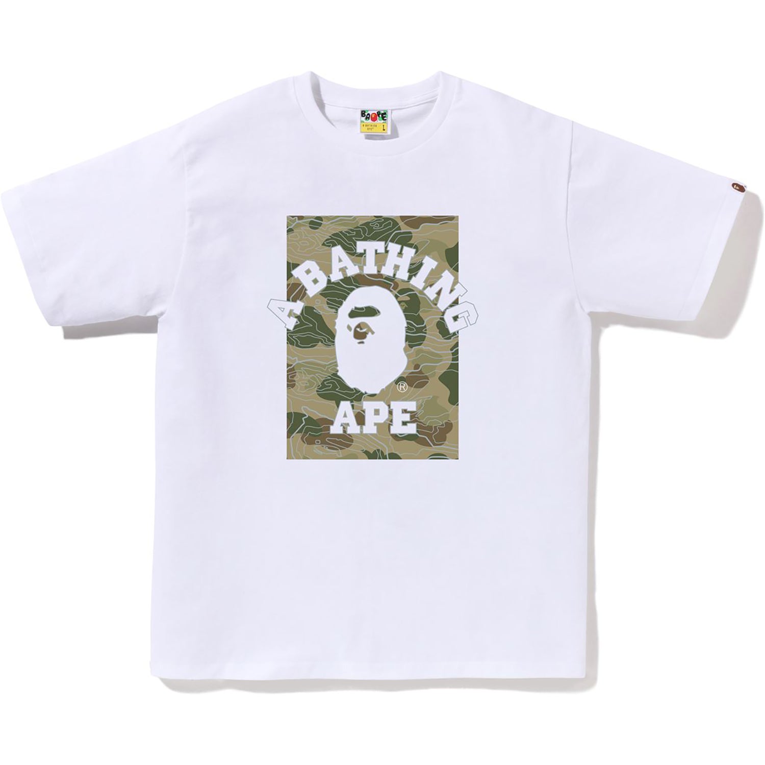BAPE LAYERED LINE CAMO ON COLLEGE TEE MENS