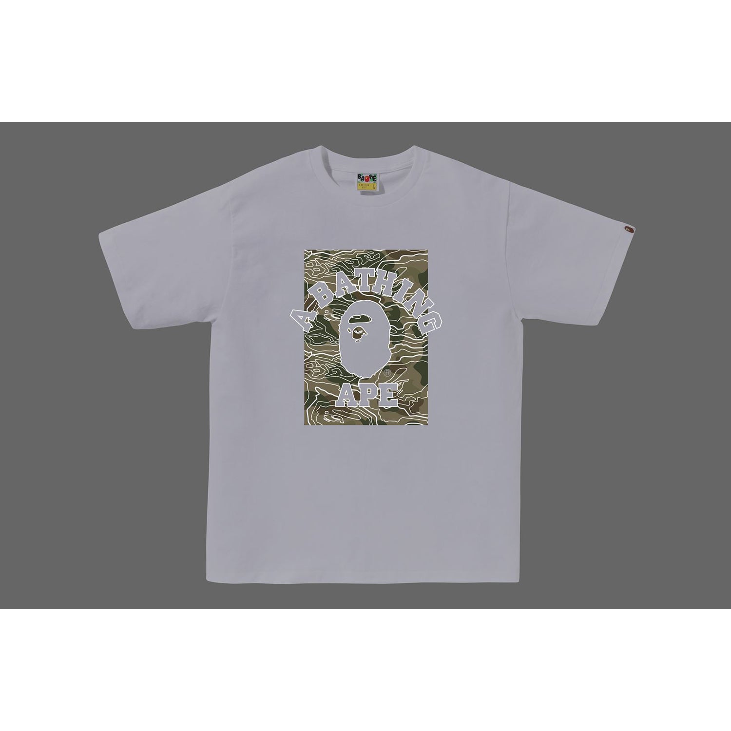 BAPE LAYERED LINE CAMO ON COLLEGE TEE MENS