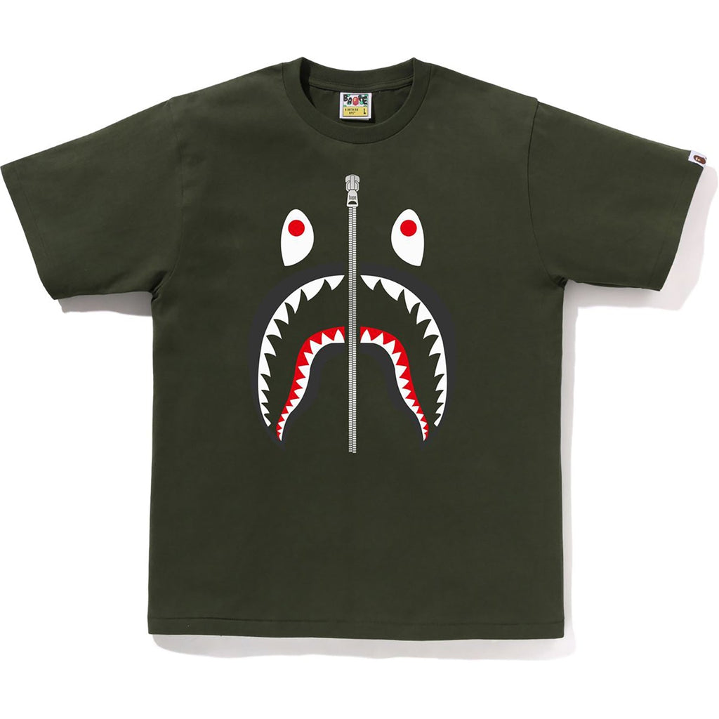 BAPE MENS COTTON SHARK HEAD T-SHIRT