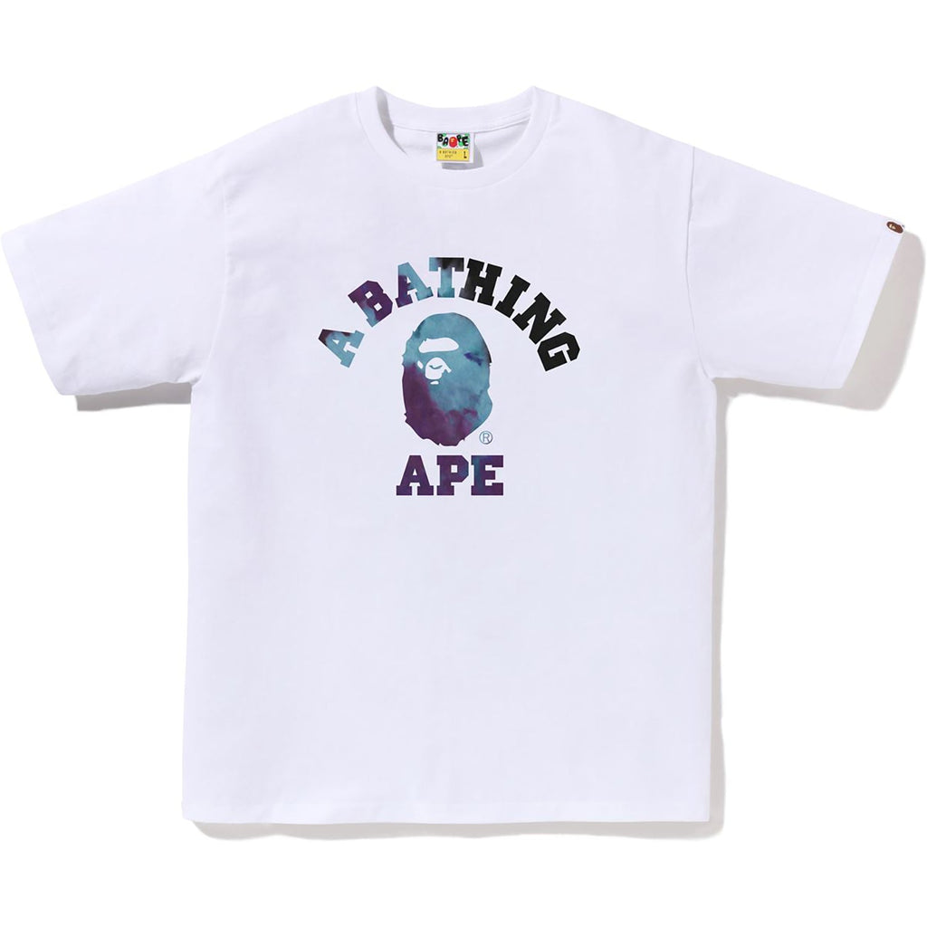 BAPE TIE DYE COLLEGE TEE MENS