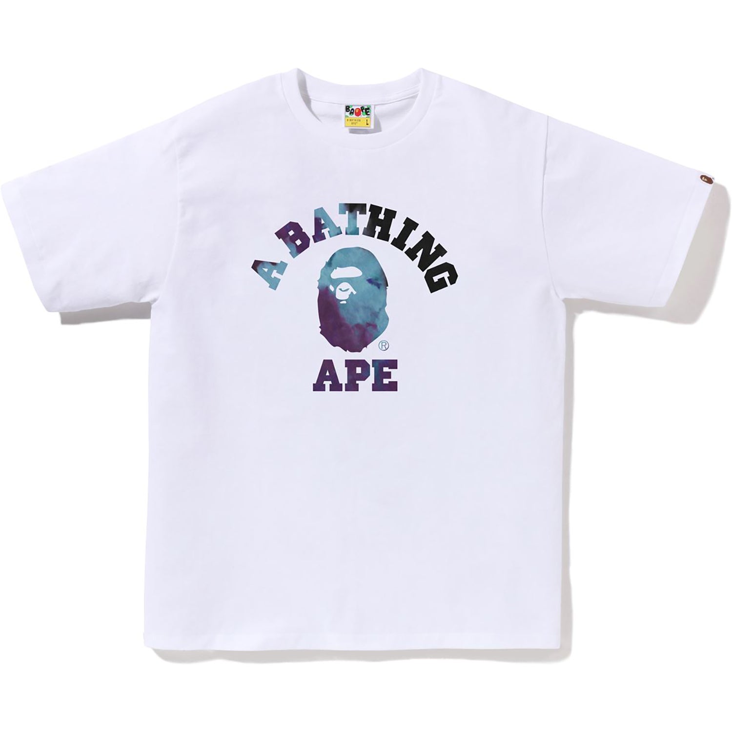 BAPE TIE DYE COLLEGE TEE MENS