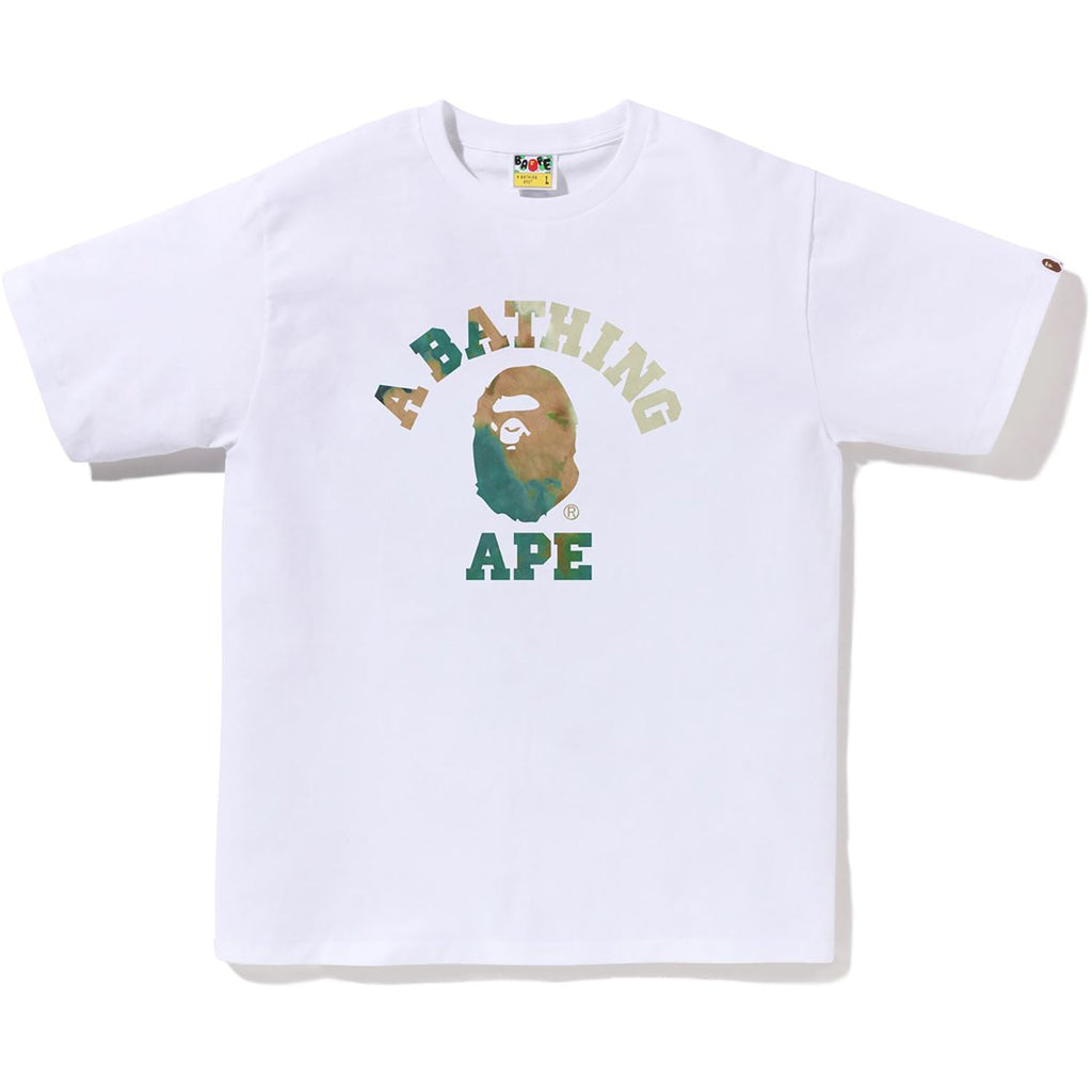 BAPE TIE DYE COLLEGE TEE MENS