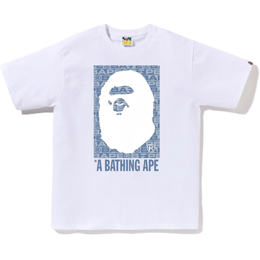 BAPE LUX SPORT PATTERN BOX APE HEAD TEE MENS