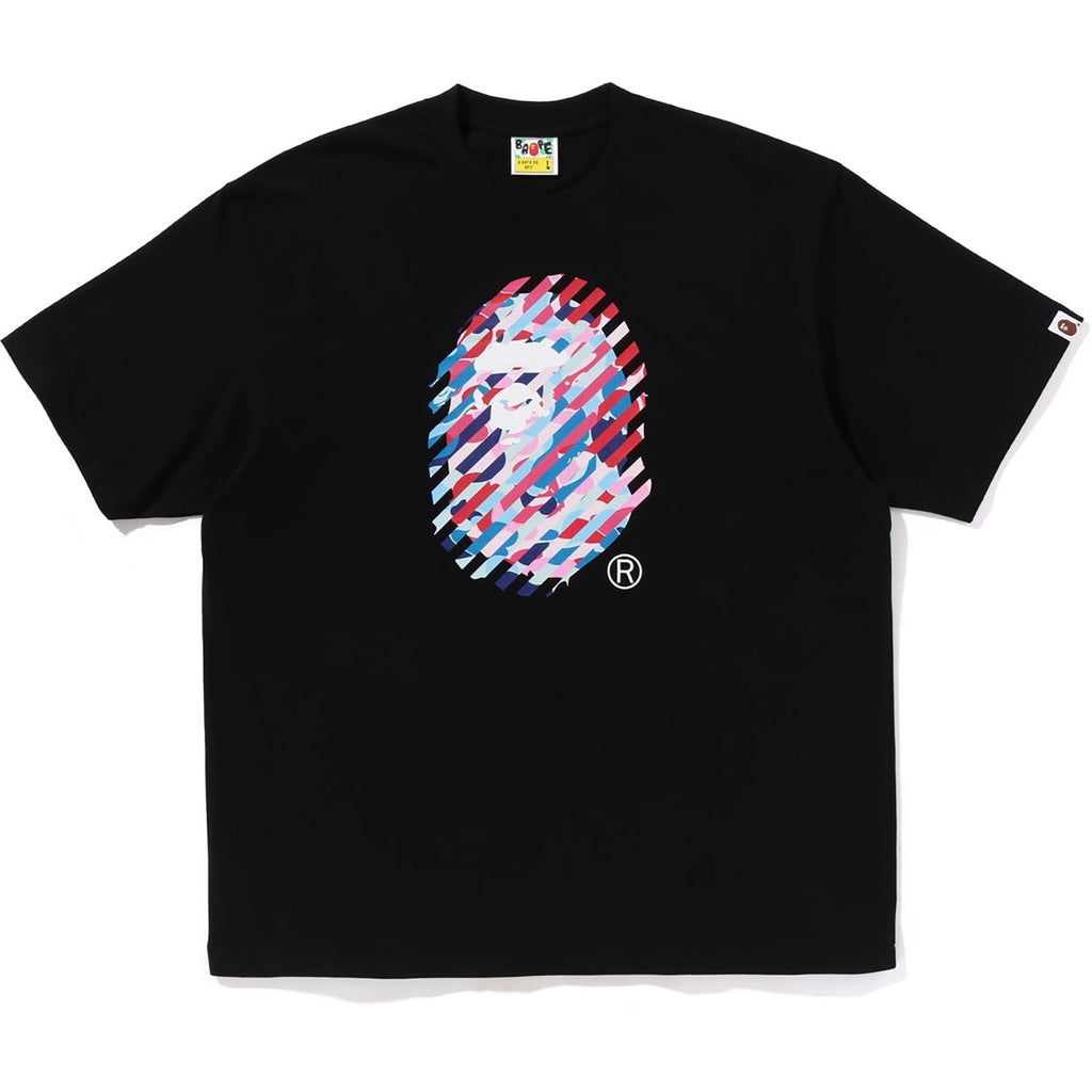 BAPE ABC CAMO ILLUSION APE HEAD RELAXED FIT TEE MENS