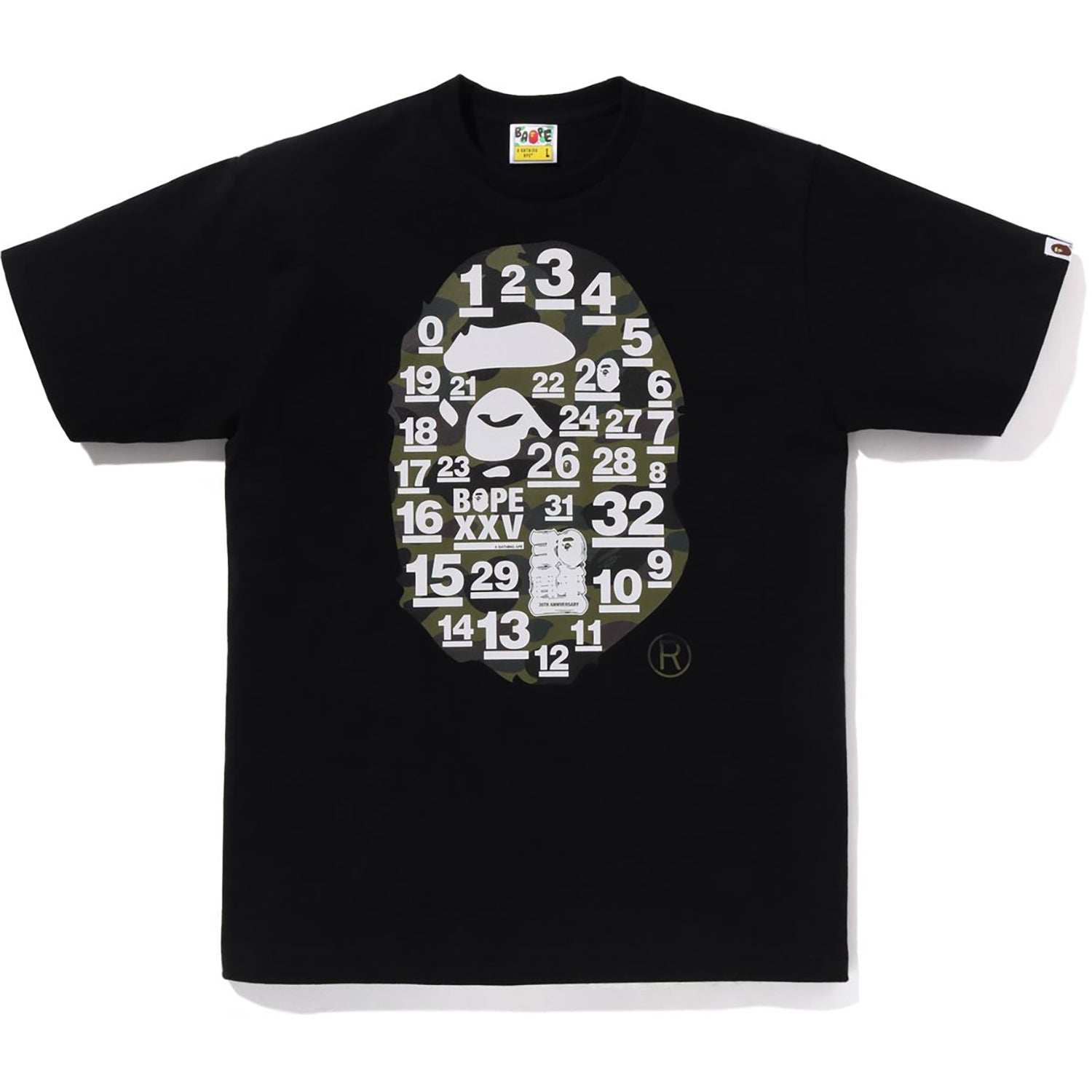 BAPE A BATHING APE 32ND ANNIV. 1ST CAMO BIG APE HEAD TEE MENS