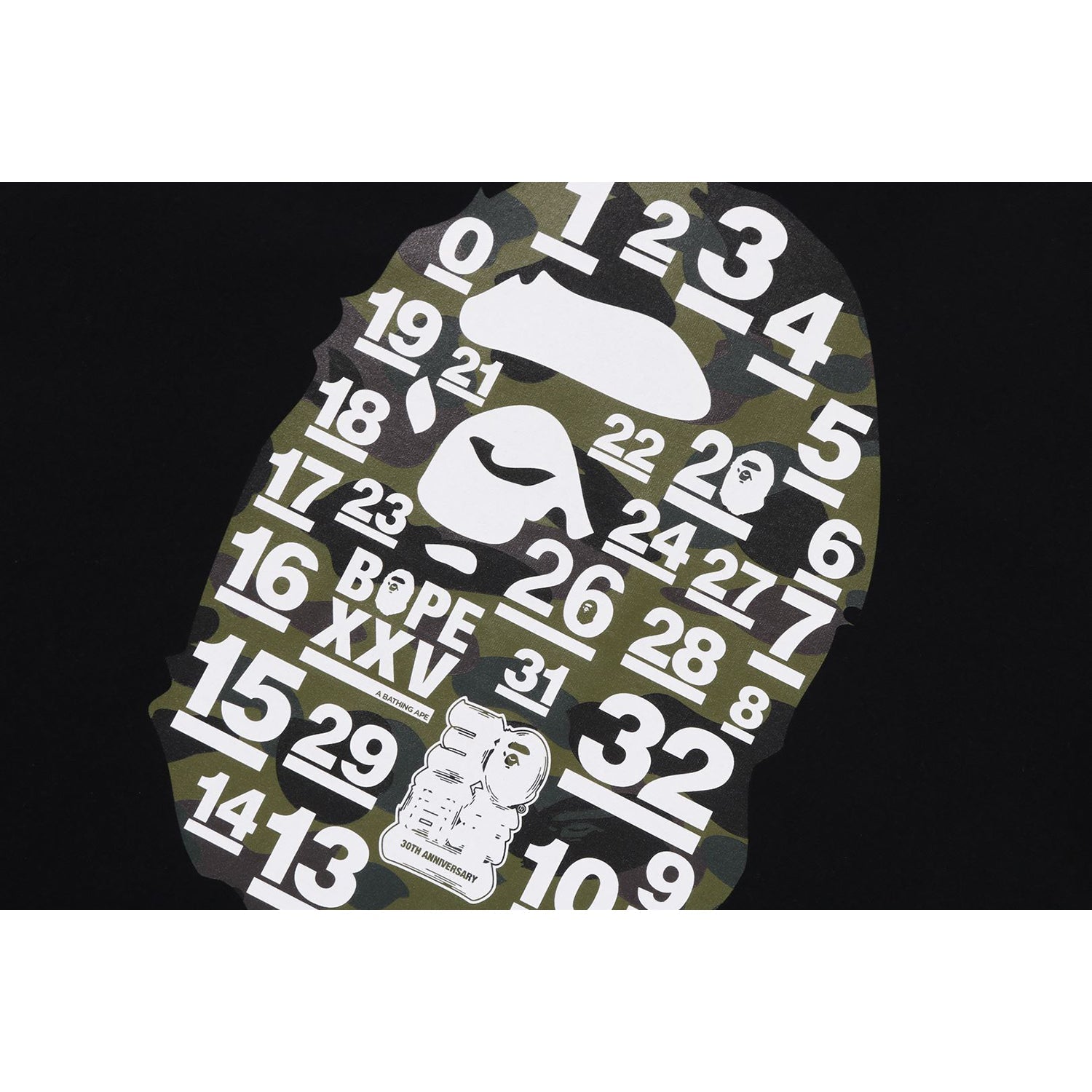 BAPE A BATHING APE 32ND ANNIV. 1ST CAMO BIG APE HEAD TEE MENS