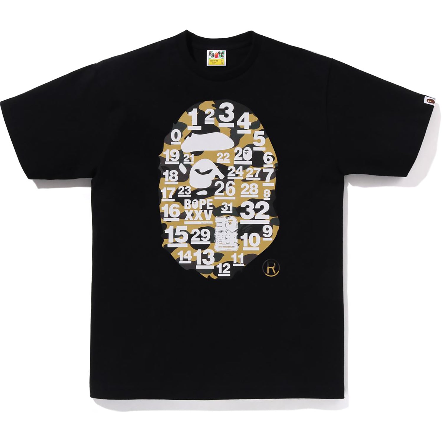 BAPE A BATHING APE 32ND ANNIV. 1ST CAMO BIG APE HEAD TEE MENS