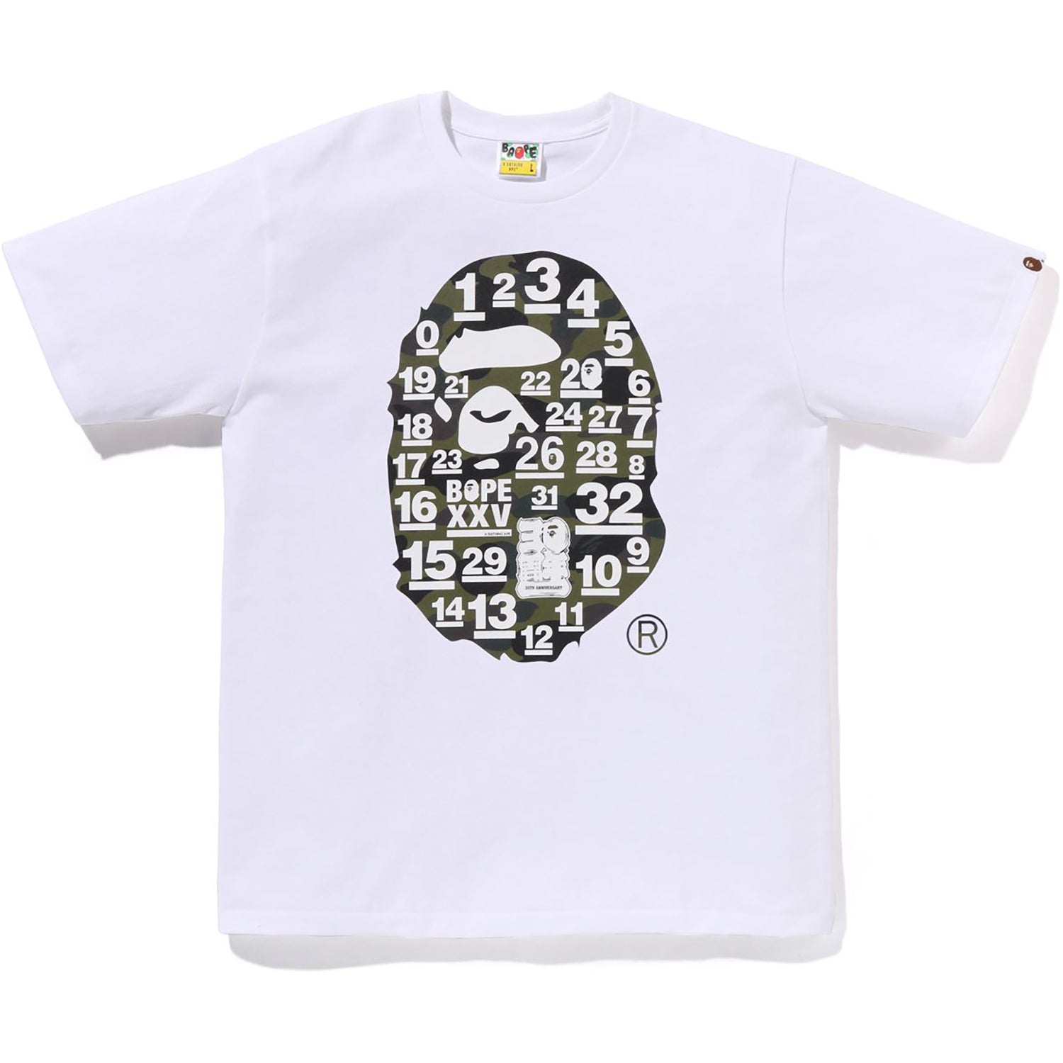 BAPE A BATHING APE 32ND ANNIV. 1ST CAMO BIG APE HEAD TEE MENS