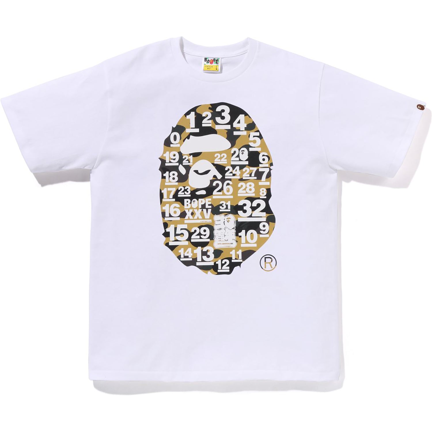BAPE A BATHING APE 32ND ANNIV. 1ST CAMO BIG APE HEAD TEE MENS
