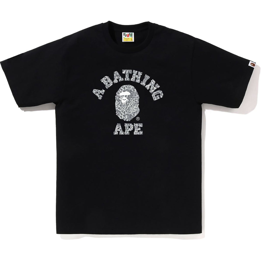 BAPE WILD LEOPARD PATTERN COLLEGE TEE MENS