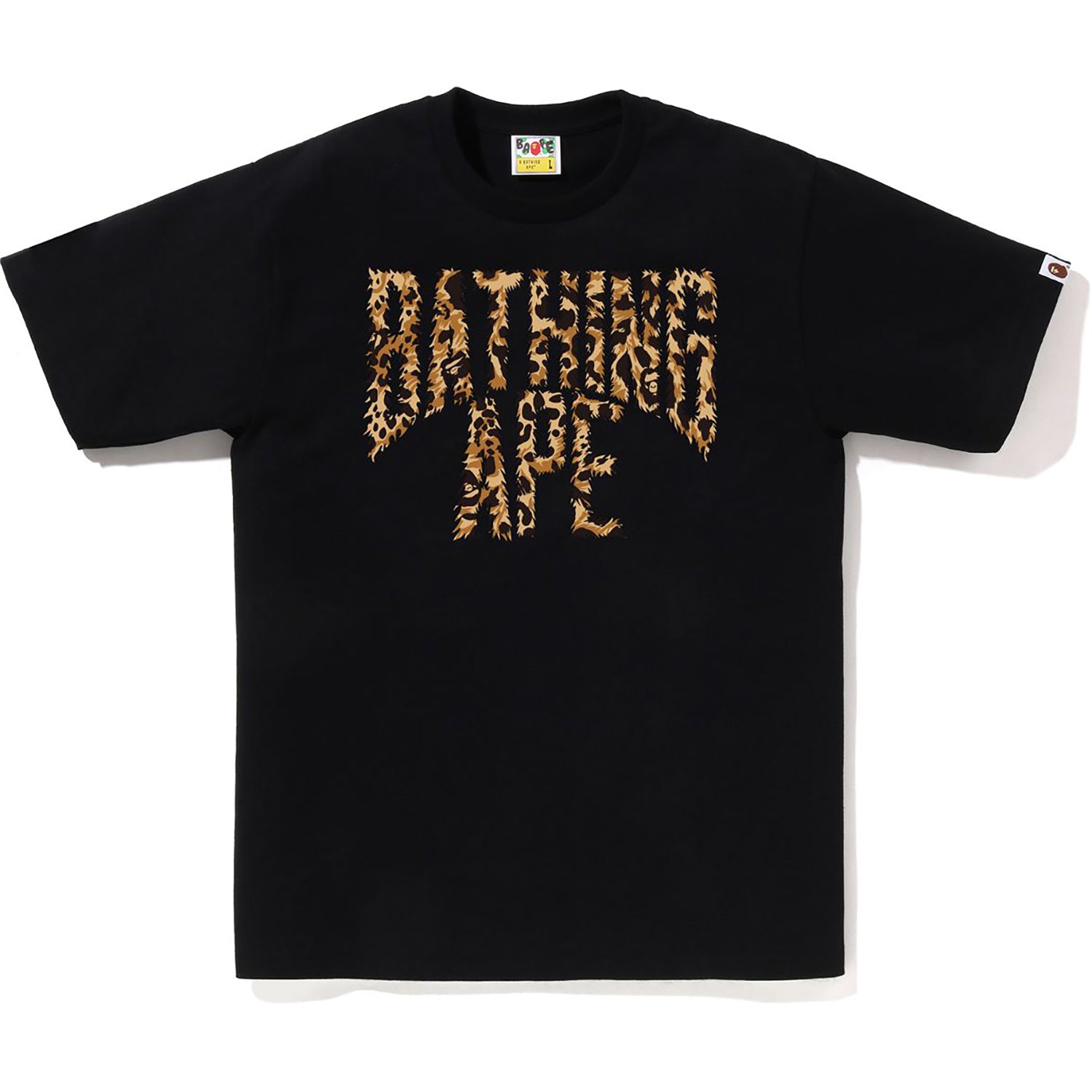 BAPE WILD LEOPARD PATTERN NYC LOGO TEE MENS