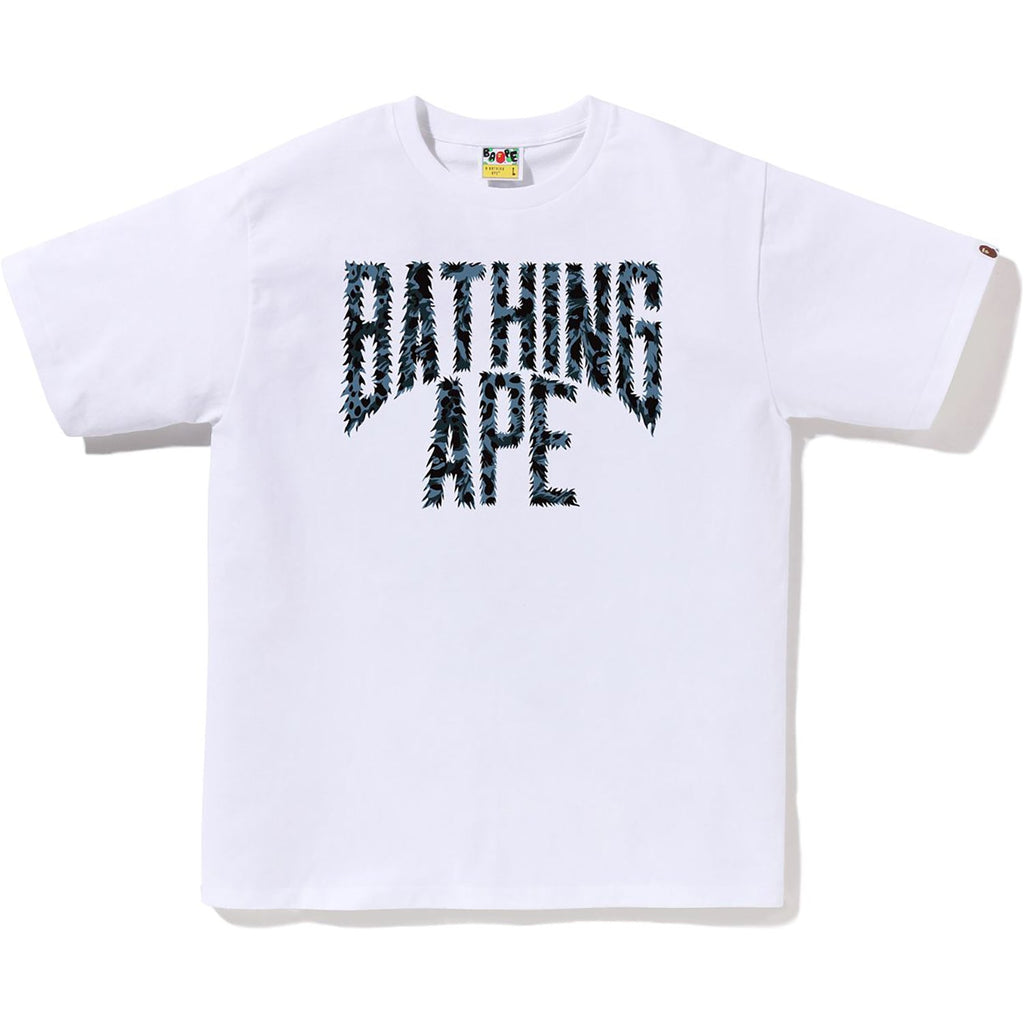 BAPE WILD LEOPARD PATTERN NYC LOGO TEE MENS