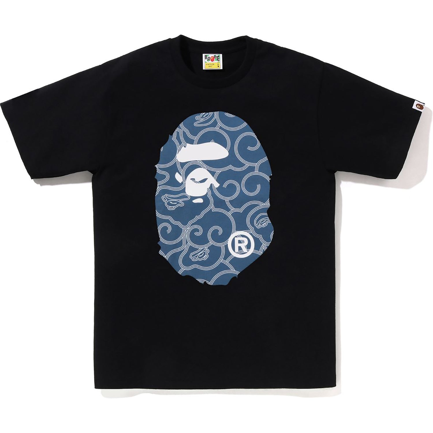 BAPE JAPANESE CLOUD CAMO BIG APE HEAD TEE MENS