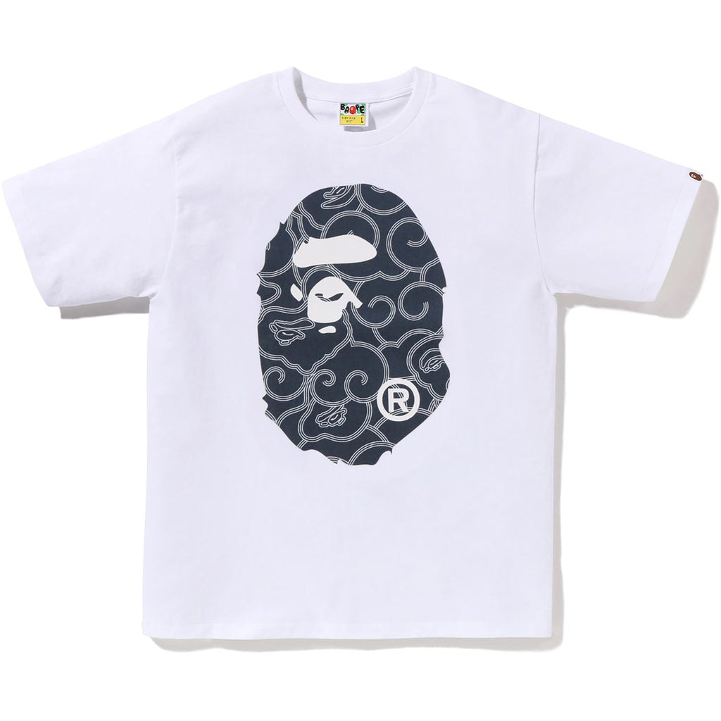 BAPE JAPANESE CLOUD CAMO BIG APE HEAD TEE MENS