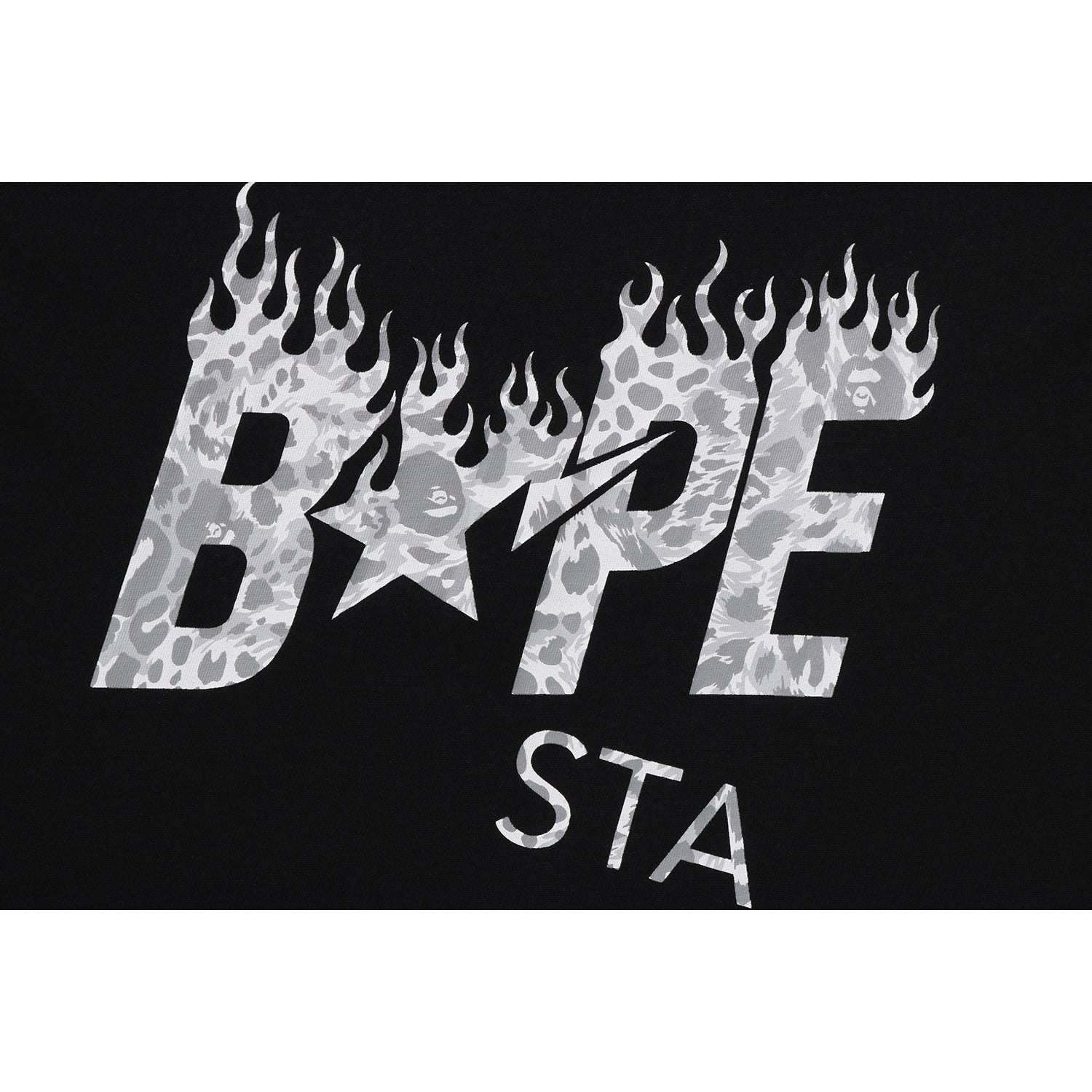 BAPE WILD LEOPARD PATTERN STA LOGO RELAXED FIT TEE MENS