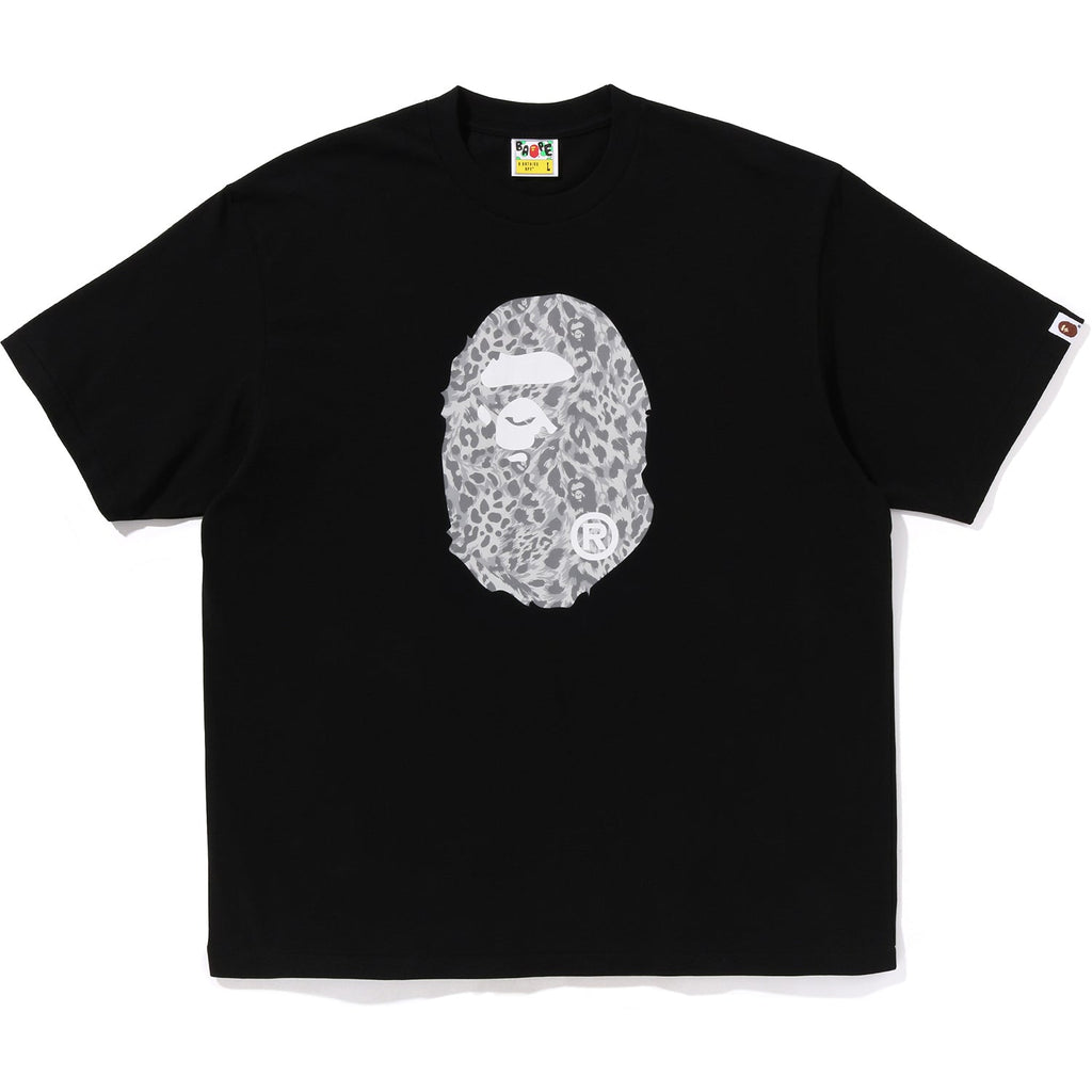 BAPE WILD LEOPARD PATTERN APE HEAD RELAXED FIT TEE MENS