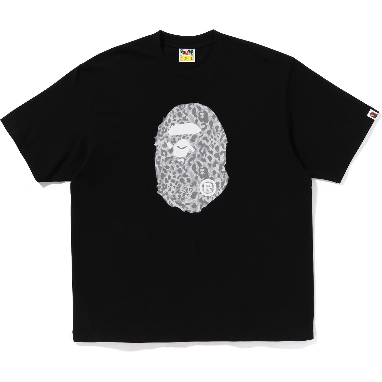 BAPE WILD LEOPARD PATTERN APE HEAD RELAXED FIT TEE MENS